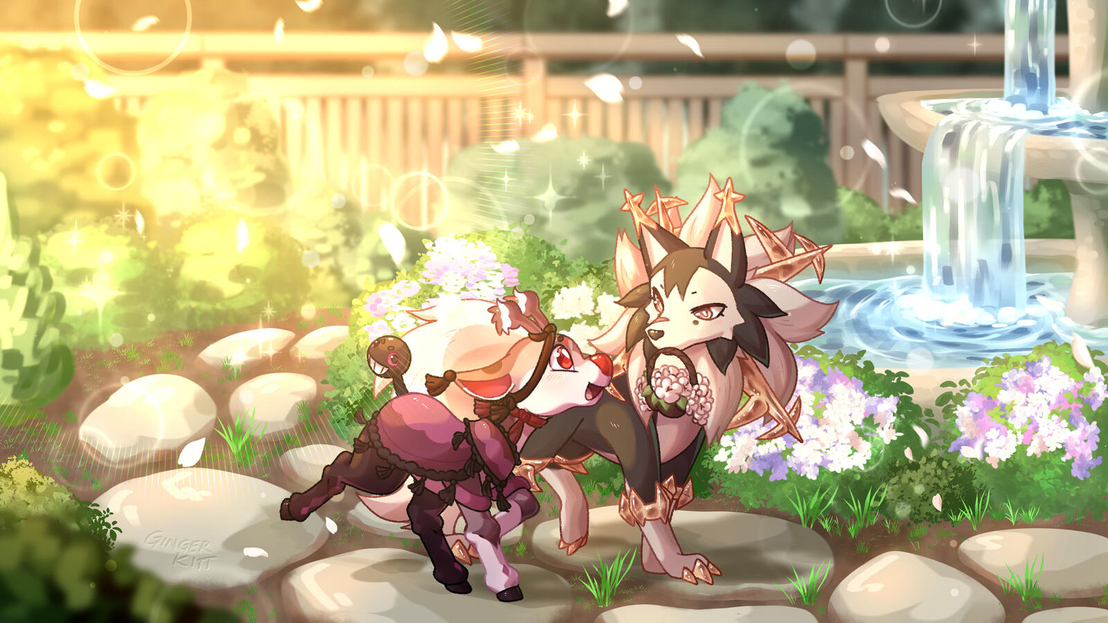 "Fluttering Bloom" - Two (2) Character Scene for Wolpertinkerly, April 2026