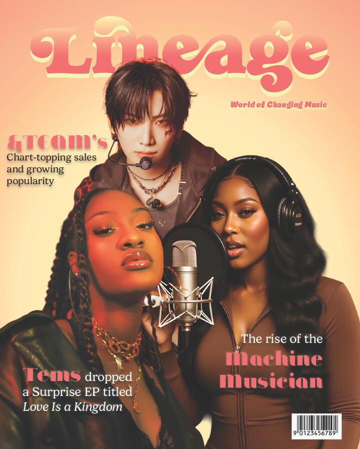 "Lineage - Magazine Cover" - a collaborative magazine cover as part of an assignment, December 2025
